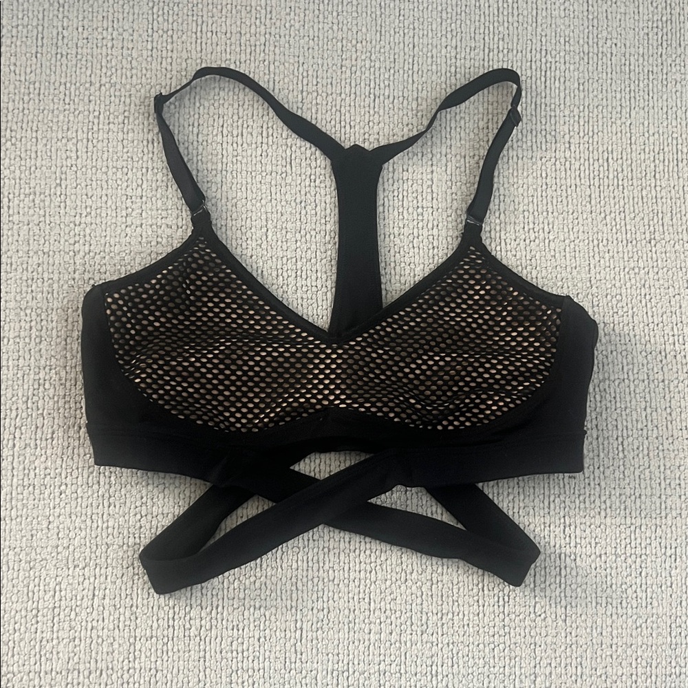 Bombshell Black Mesh Sports Bra - Picture 2 of 5